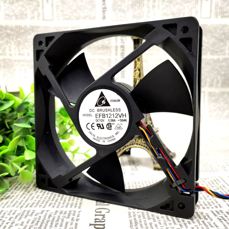 Original DELTA EFB1212VH Cooling Fan 12V 0.58A 6.96W 4wires EFB1212VH Fans